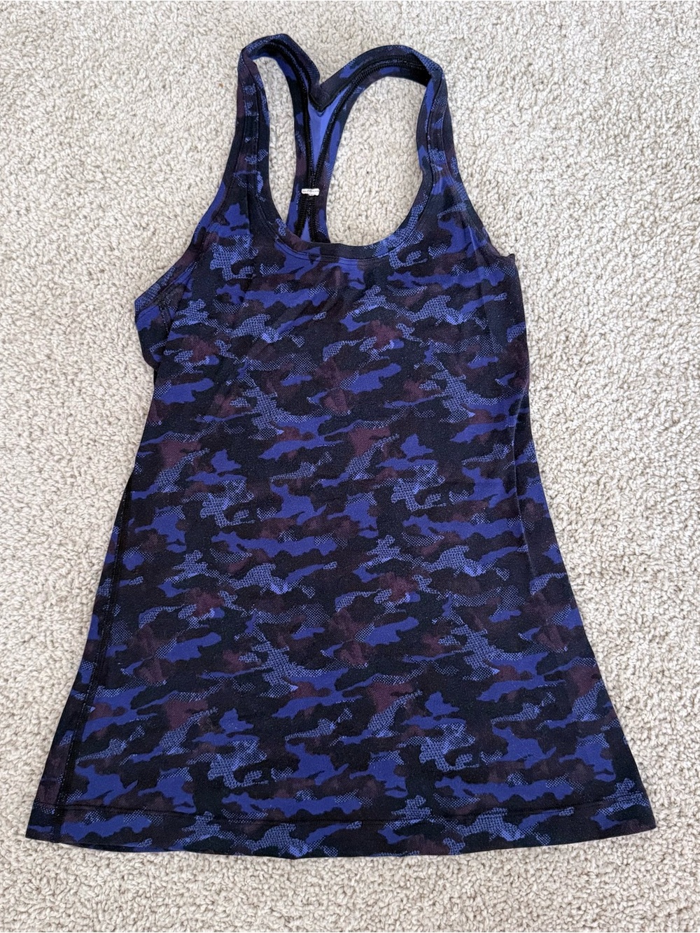 lululemon blue camo racerback tank top